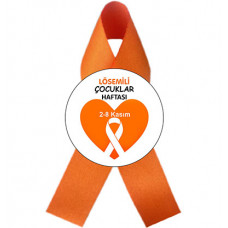 Lösemi Haftası Turuncu Rozetli Kurdele